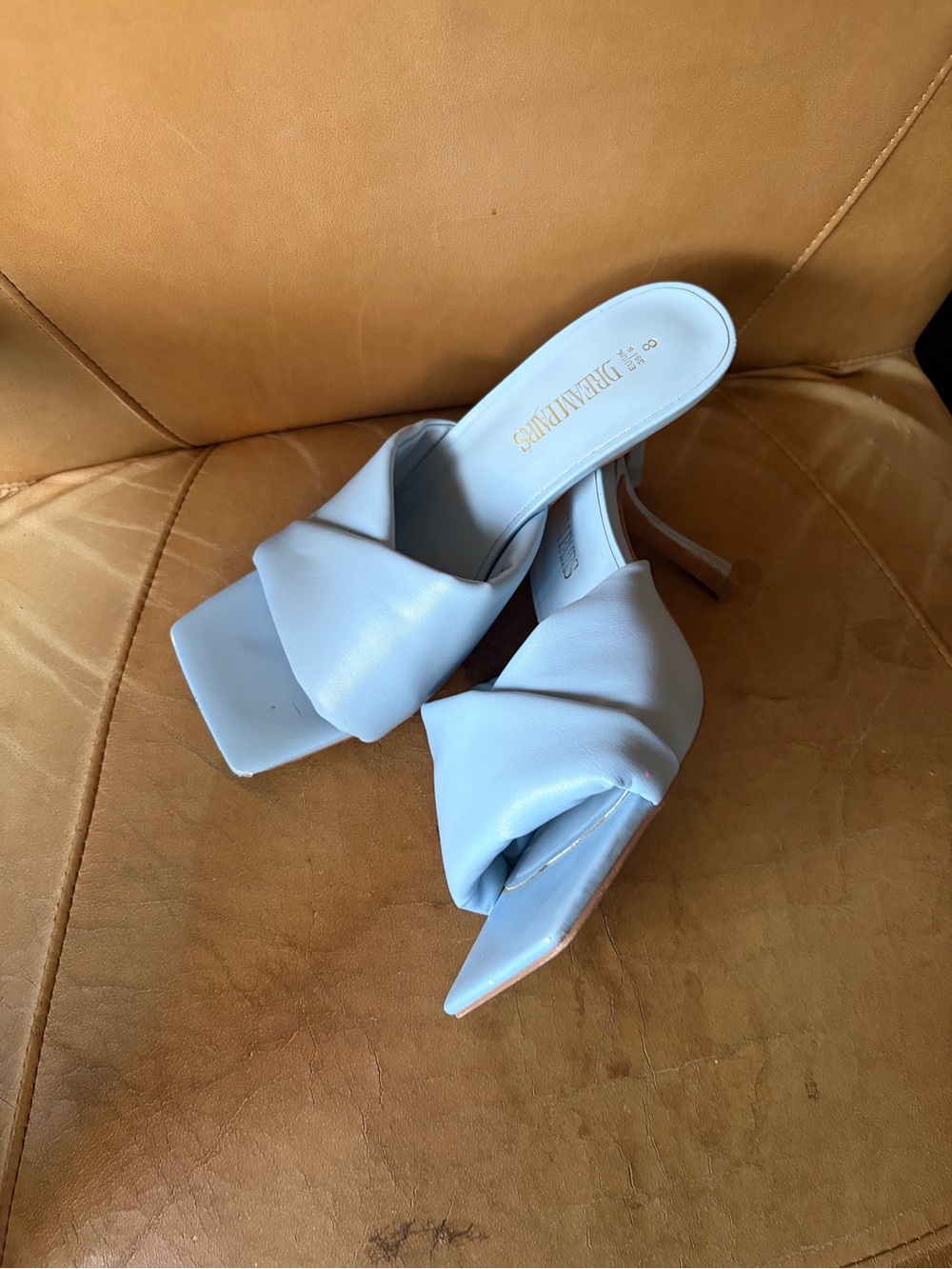 Dolce Vita Powder Blue Knot Mule Heels